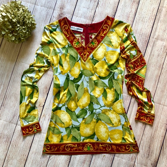 Dolce & Gabbana Tops - Dolce and Gabbana long sleeved Roman lemon top